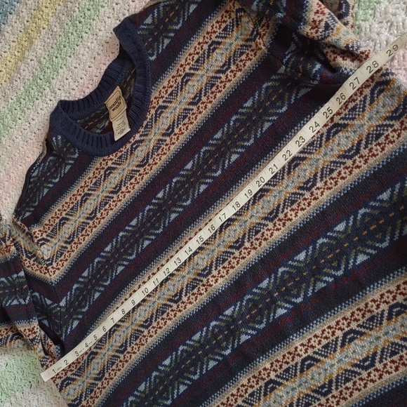 Scandia Woods 2XL Blue Tan Fair Isle Sweater - Picture 9 of 15